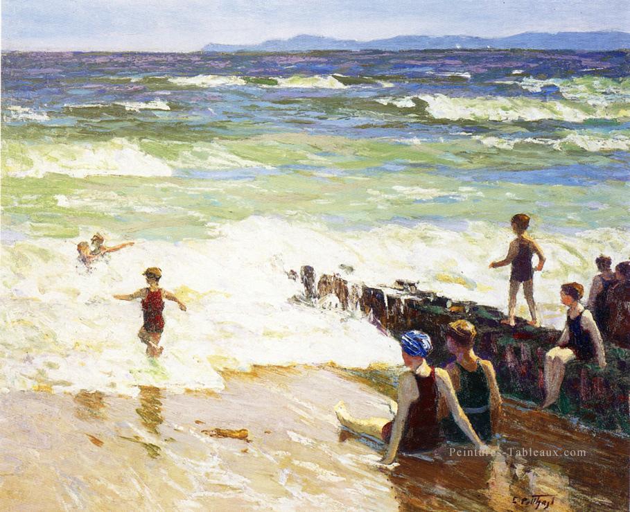 Baigneuses à la côte Impressionniste plage Edward Henry Potthast Peintures à l'huile